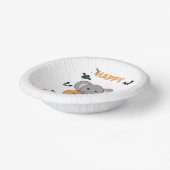 Elephant In Pumpkin Cute Elephant Happy Halloween Pappteller (Gewinkelt)