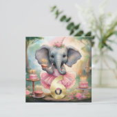 Elephant in rosa Tutu Happy 6. Geburtstag Karte (Stehend Vorderseite)