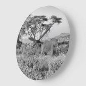 Elephant in Samburu Große Wanduhr (Winkel)