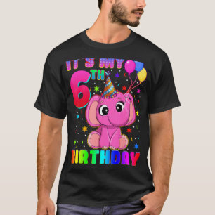 Elephant ist mein 6. Geburtstag Tierkinderjunge Gi T-Shirt