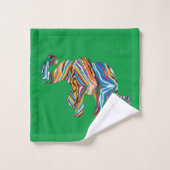 Elephant ist psychedelisches Zebra-Muster Badhandtuch Set (Waschlappen)
