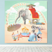 Elephant & Jackkanbit Roadside Attraction Collage Leinwanddruck (Insitu (Holzboden))