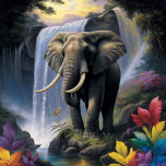 Elephant Jigsaw Puzzle<br><div class="desc">Ein wunderschönes Elefantengemälde, das die Majestät und den Power dieser herrlichen Tiere in ihrem natürlichen Lebensraum einfängt. Dieses Puzzle zeigt eine detaillierte und lebensechte Abbildung eines Elefanten, der in der Nähe eines magischen Wasserfalls stehend ist. Der Elefant wird in exquisitem Detail dargestellt, wobei jede Falte und Falte seiner Haut sorgfältig...</div>