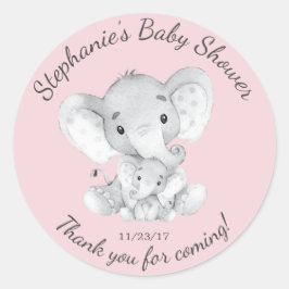 Elephant Jungle Animals Baby Shower Fevor Sticker