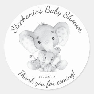 Elephant Jungle Animals Baby Shower Fevor Sticker