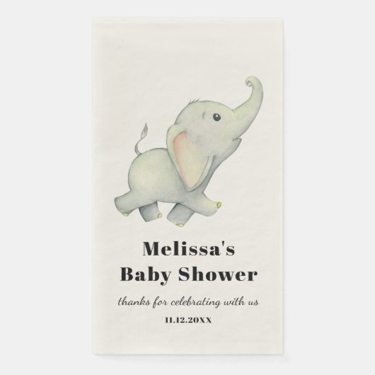 Elephant Jungle Baby Dusche Serviette (Vorderseite)