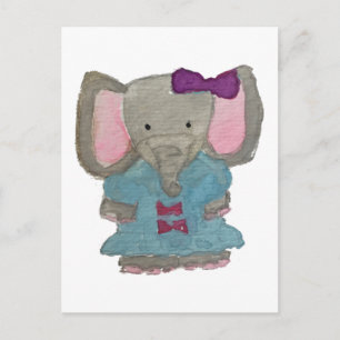 Elephant Jungle Friends Baby Animal Water Color Postkarte