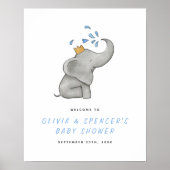 Elephant Jungle Greenerity Baby Dusche Begrüßungsz Poster (Vorne)