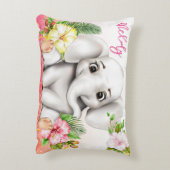 Elephant Jungle Safari Personalisiert Baby Dekokissen (Rückseite(Vertikal))