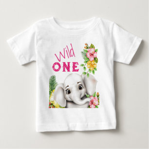 Elephant Jungle Safari Personalisiert Baby T-shirt