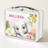 Elephant Jungle Safari Personalisiert Metall Brotdose (Vorderseite)