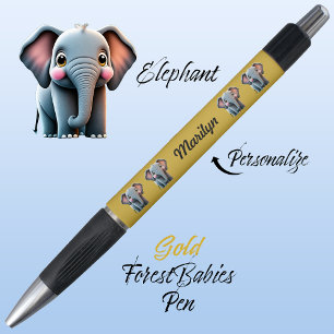 Elephant, Jungle Safari Woodland Animal Gold 🐘 Kugelschreiber