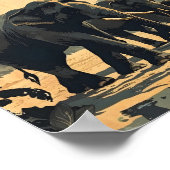 Elephant Jungle Serenity: Vintag Poster (Ecke)