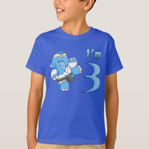 Elephant Karate 3. Geburtstag T-Shirt
