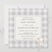 Elephant Kariert Brautparty Einladung (Vorderseite)