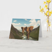 Elephant Karte (Gelbe Blume)