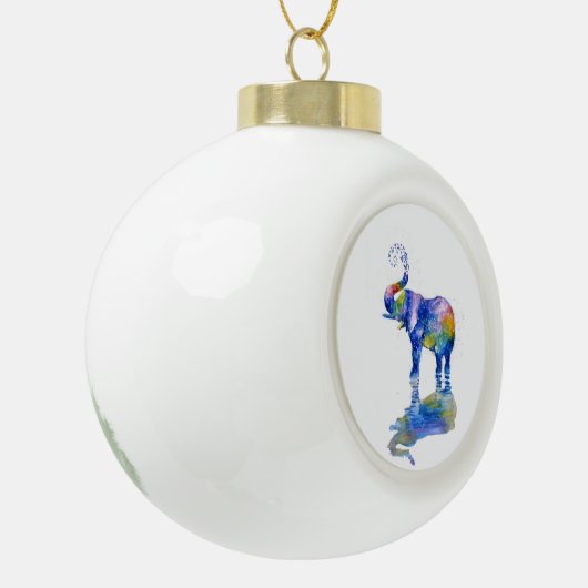 Elephant Keramik Kugel-Ornament (Links)