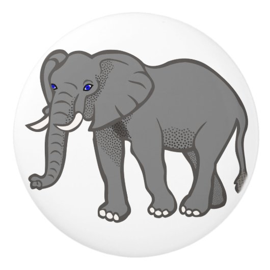 Elephant Keramik Möbelknöpfe Keramikknauf (Vorderseite)