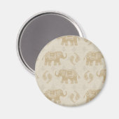 Elephant Khaki Caravan Pattern Magnet (Vorderseite/Rückseite)