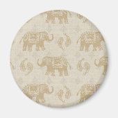 Elephant Khaki Caravan Pattern Magnet (Vorne)
