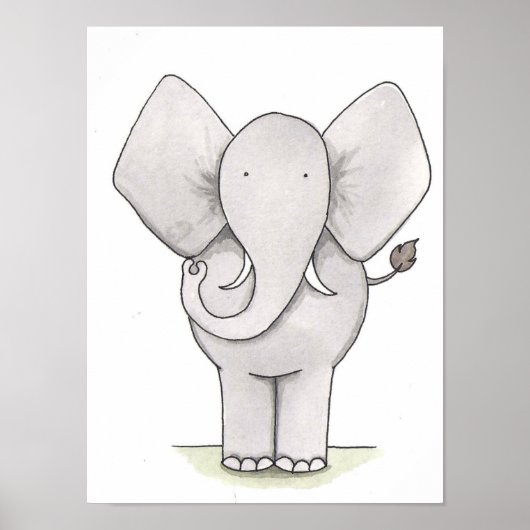 Elephant Kinderzimmer Art Poster (Vorne)