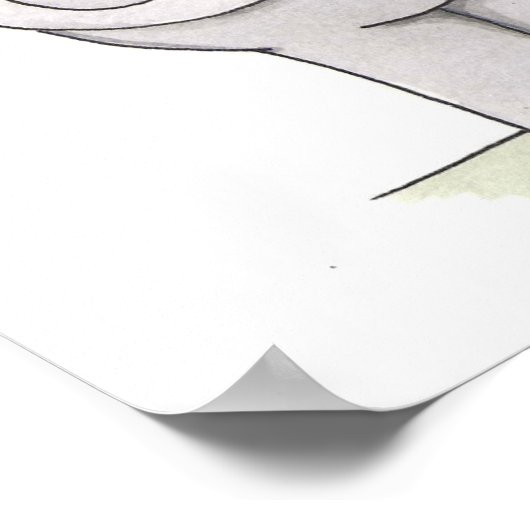 Elephant Kinderzimmer Art Poster (Ecke)