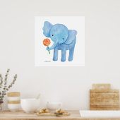 Elephant Kinderzimmer Art Print Niedlich Elephant Poster (Küche)
