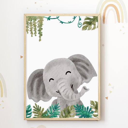 Elephant Kinderzimmer Poster Animal Kids Room Prin