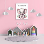 Elephant Kinderzimmer Poster - Sei stark, träume g