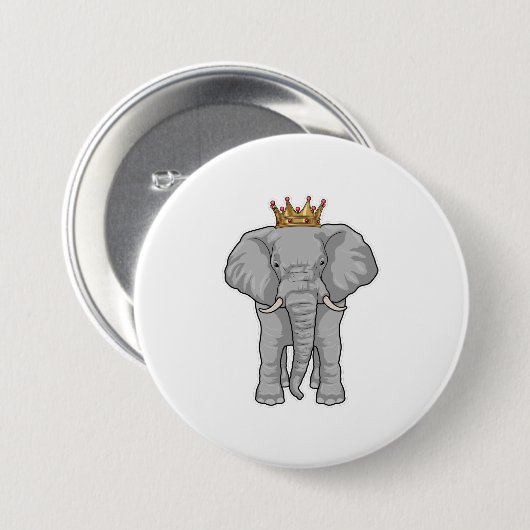 Elephant King Crown Button (Vorne & Hinten)