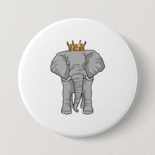 Elephant King Crown Button