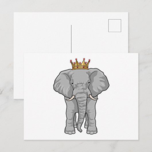 Elephant King Crown Postkarte (Vorne/Hinten)
