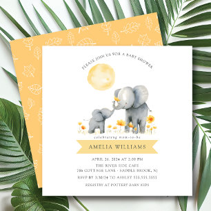 Elephant Kisses Baby Shower Einladung