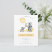 Elephant Kisses Baby Shower Einladung (Stehend Vorderseite)
