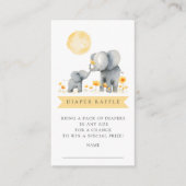 Elephant Kisses Diaper Raffle Ticket Begleitkarte (Vorderseite)