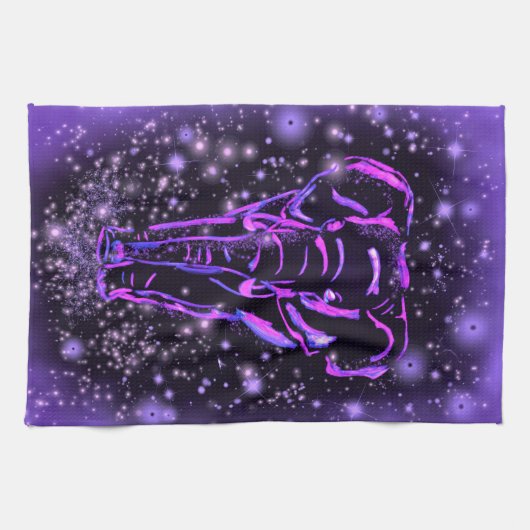 Elephant Kitchen Handtuch Lila Rosa Starry Night (Horizontal)