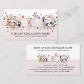 ELEPHANT KOALA SLOTH RABBIT BABY TIERE VISITENKARTE (Vorne/Hinten)