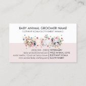 ELEPHANT KOALA SLOTH RABBIT BABY TIERE VISITENKARTE (Rückseite)