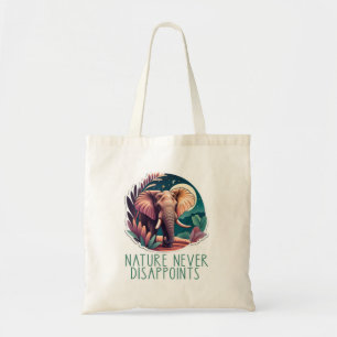 ELEPHANT Kunst DIE NATUR ENTTÄUSCHT NIE Tragetasche