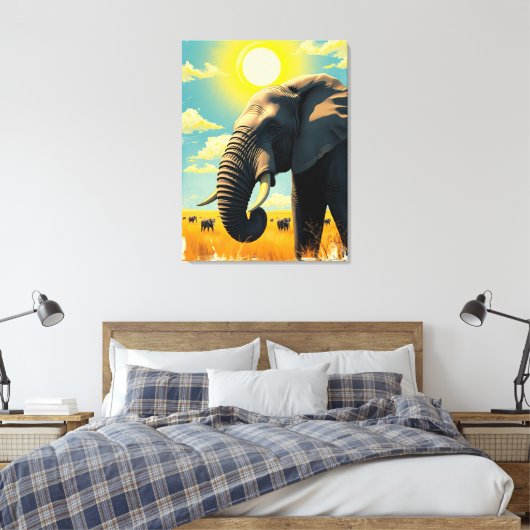 Elephant Leinwanddruck (Insitu (Schlafzimmer))