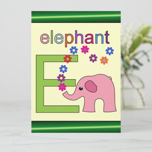 Elephant Letter E (Stehend Vorderseite)