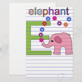 Elephant Letter E Briefpapier (Vorne/Hinten)