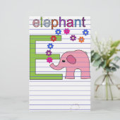 Elephant Letter E Briefpapier (Stehend Vorderseite)