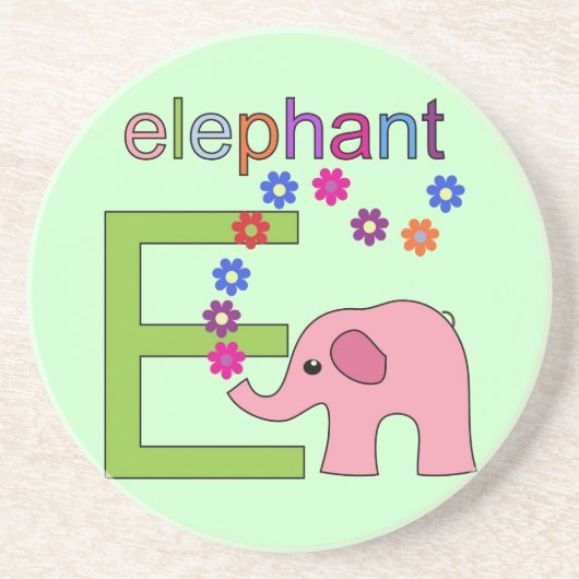 Elephant Letter E Getränkeuntersetzer (Vorne)