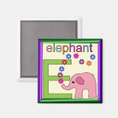 Elephant Letter E Magnet (Vorderseite/Rückseite)
