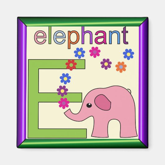 Elephant Letter E Magnet (Vorne)