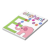 Elephant Letter E Notizblock (Rotiert)