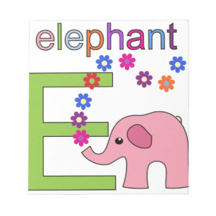 Elephant Letter E Notizblock
