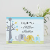 Elephant Liebe Babydusche Danke Karte (Stehend Vorderseite)