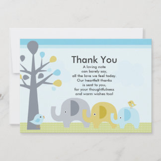 Elephant Liebe Babydusche Danke Karte